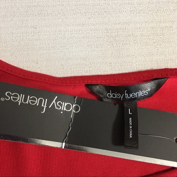 Daisy Fuentes LG Maxi Dress Red Sleeveless Keyhole pleated neck NWT - Picture 6 of 10